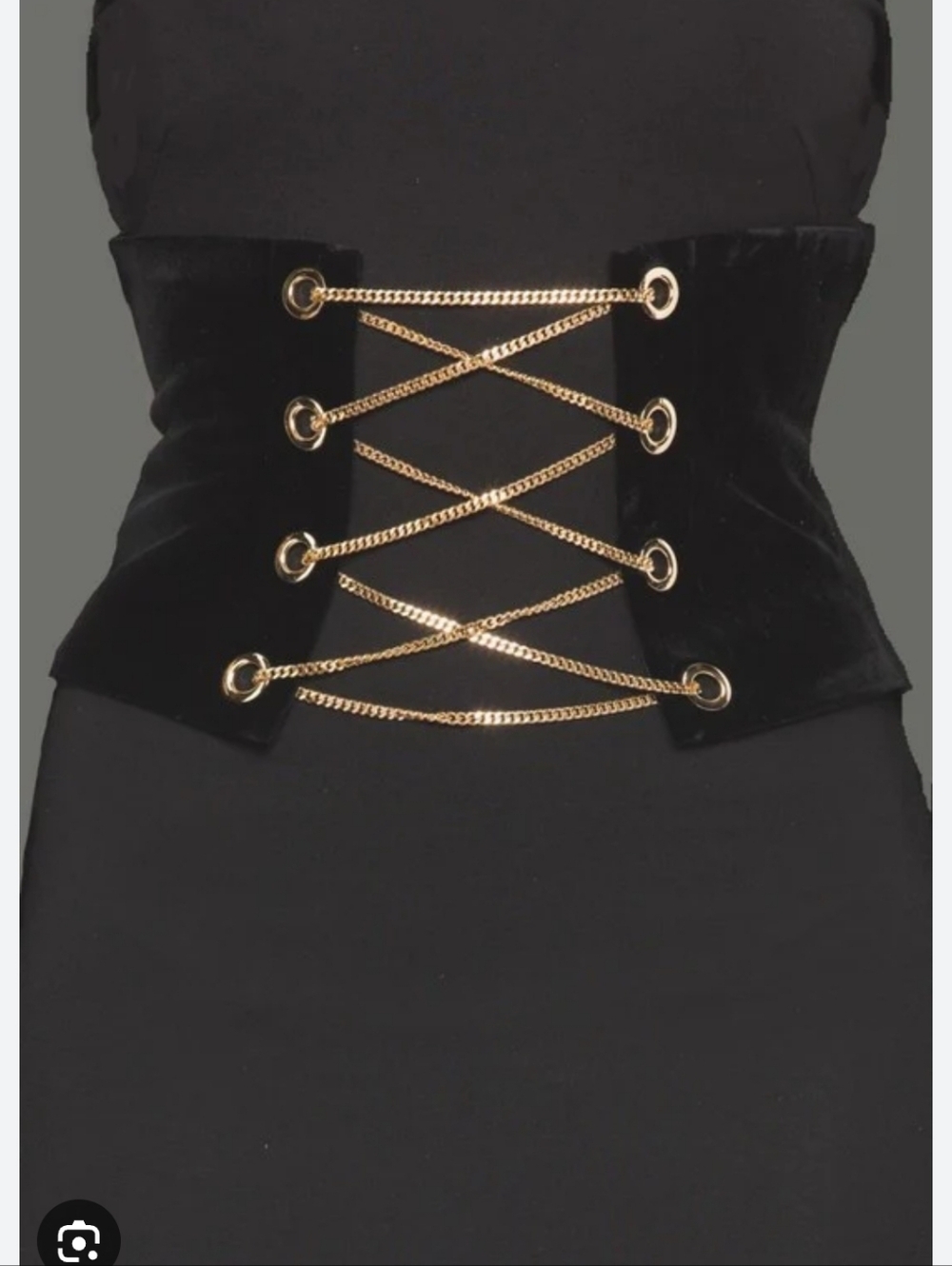 MAKERS OF DREAMS | Corset Belt Velvet Chain Zipper Brown Sz L
